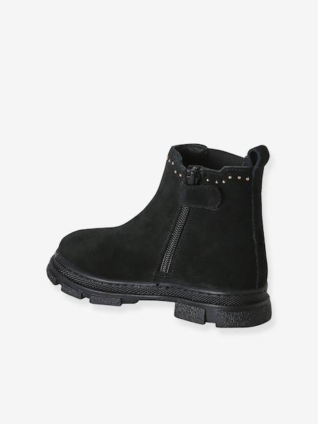 Pair of girls leather boots black 