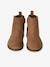 Girls' leather and glitter boots, nursery collection camel+navy blue 