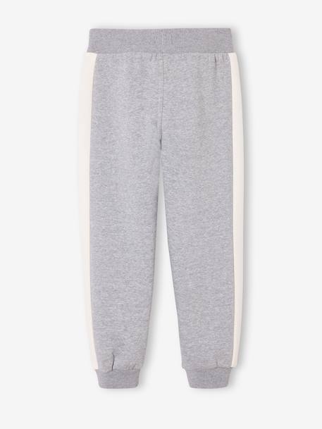 Boys' joggers with side stripe bordeaux red+green+marl grey+red 