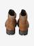 Pair of girls leather boots brown 