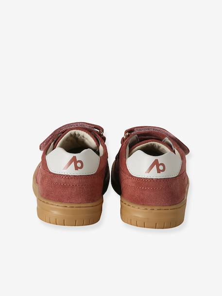 Pair of girls leather trainers beige+brown+golden yellow+old rose 