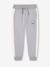 Boys' joggers with side stripe bordeaux red+green+marl grey+red 