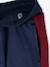 Boys' joggers with side stripe bordeaux red+green+marl grey+red 