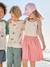 Girls' dress with thin straps navy blue+old rose 