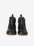 Pair of baby first steps boots black+golden yellow 