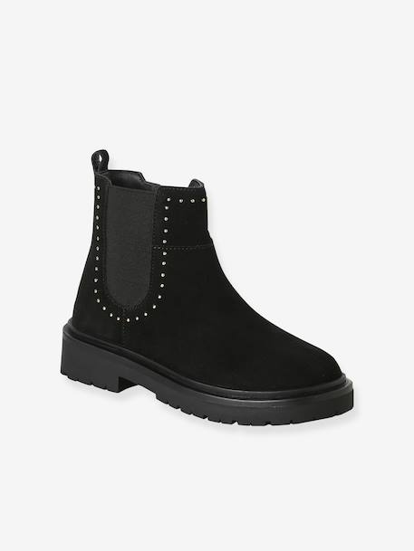 Pair of girls leather boots black 
