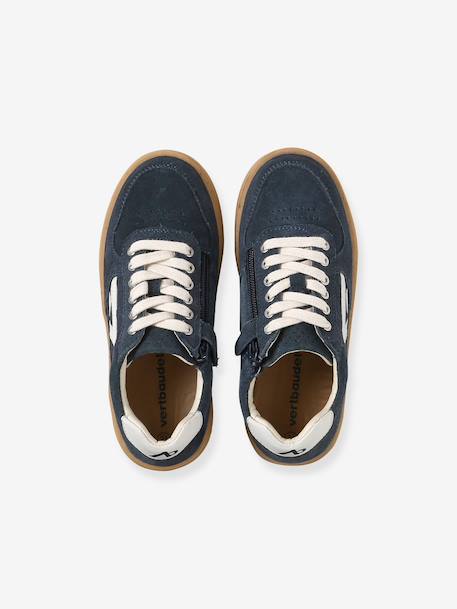 Pair of boys leather trainers navy blue 