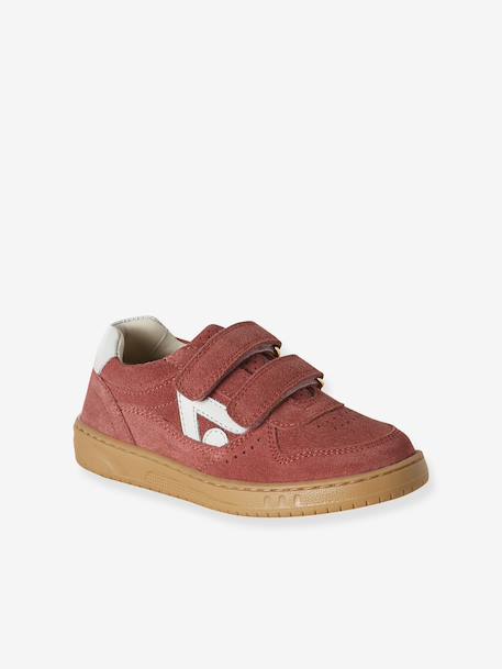 Pair of girls leather trainers beige+brown+golden yellow+old rose 