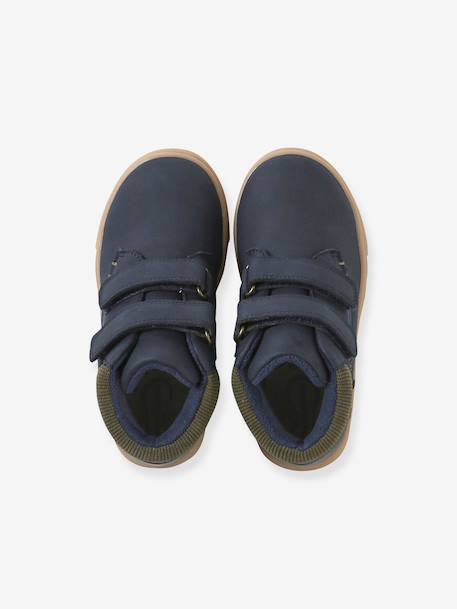 Pair of boys boots with straps khaki+navy blue 
