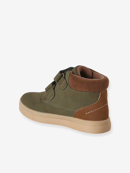 Pair of boys boots with straps khaki+navy blue 