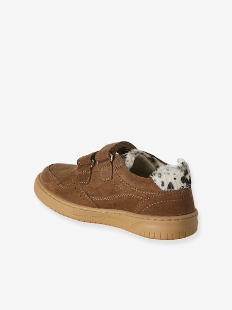 Pair of girls leather trainers beige+brown+golden yellow+old rose 
