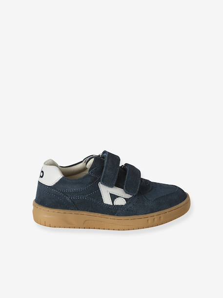 Pair of boys leather trainers navy blue 