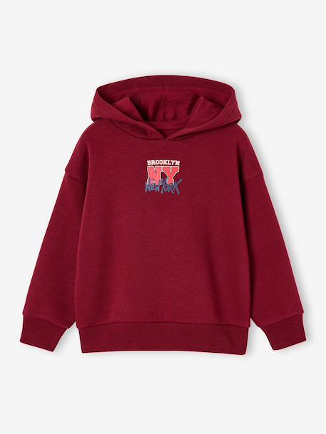 Hooded sweatshirt for boys marl red+navy blue 