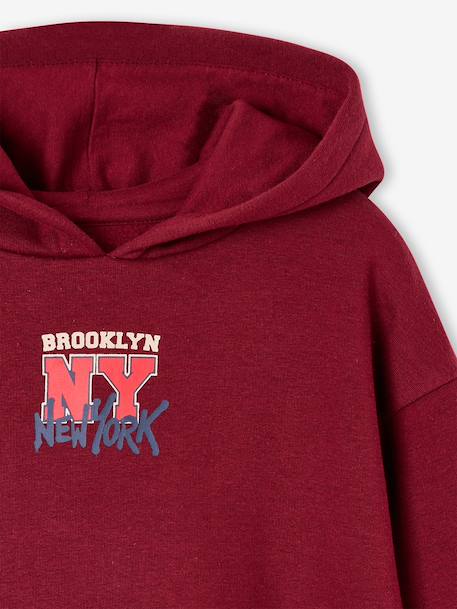 Hooded sweatshirt for boys marl red+navy blue 