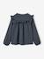 Long-sleeved shirt for girls rosy+slate blue+vanilla 