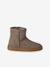 Pair of girls leather boots taupe 