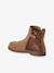 Girls' leather and glitter boots, nursery collection camel+navy blue 