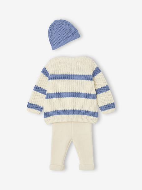 3-piece knitwear set for newborn boys blue 
