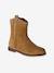 Pair of girls leather boots brown 