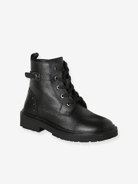 Pair of girls leather boots black 