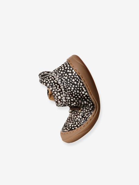 Soft leather lace-up ankle boots for baby's first steps brown+dark brown+fuchsia+golden yellow+rose 
