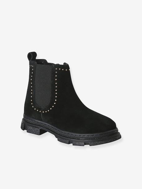Pair of girls leather boots black 