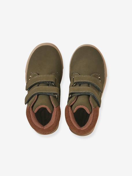 Pair of boys boots with straps khaki+navy blue 