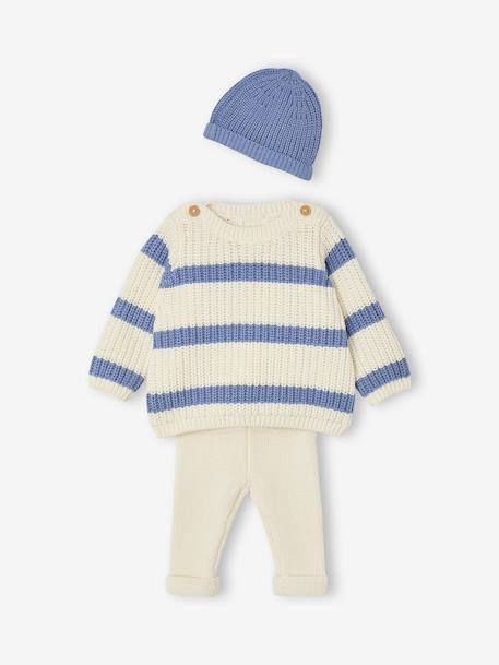 3-piece knitwear set for newborn boys blue 