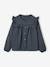Long-sleeved shirt for girls rosy+slate blue+vanilla 