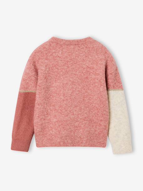 Long-sleeved knitwear jumper for girls olive+rosy 