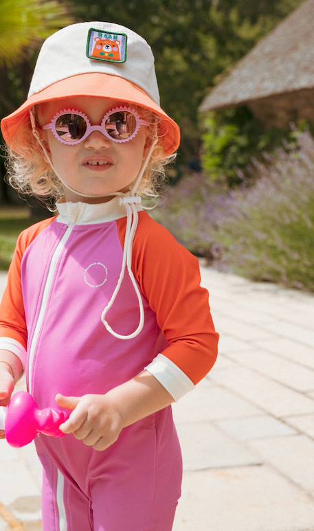 Flower sunglasses for kids beige+rose 