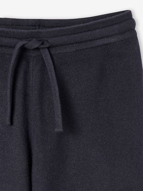 Wide-leg knitted trousers for girls anthracite+beige 