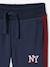 Boys' joggers with side stripe bordeaux red+green+marl grey+red 