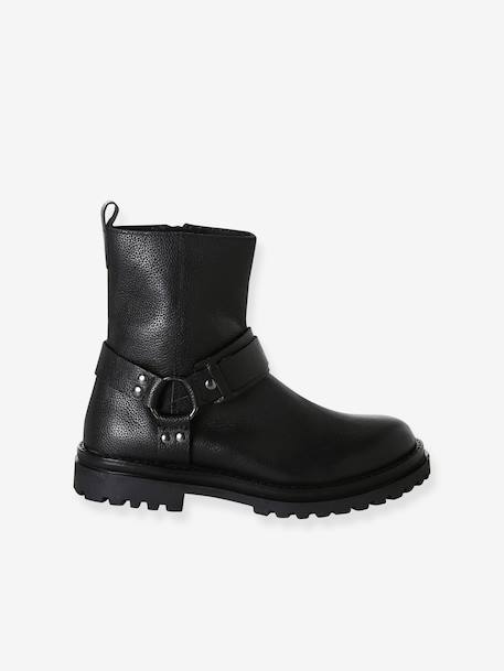 Pair of girls leather boots black 