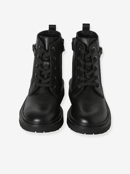 Pair of girls leather boots black 