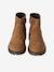 Pair of girls leather boots brown 