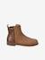 Girls' leather and glitter boots, nursery collection camel+navy blue 
