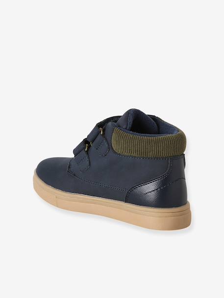 Pair of boys boots with straps khaki+navy blue 