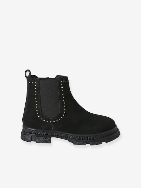 Pair of girls leather boots black 