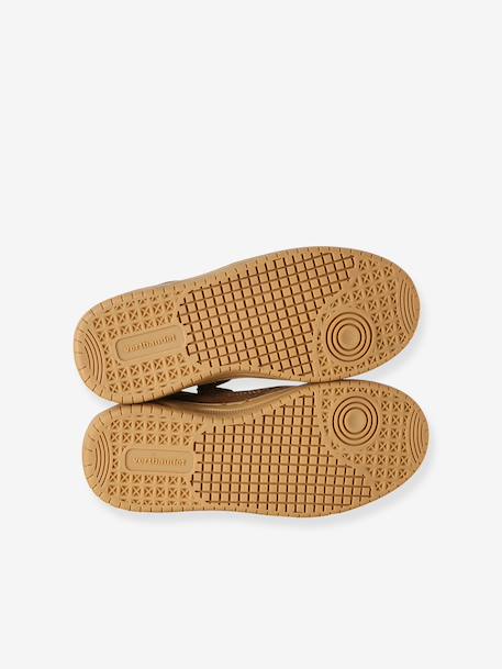 Pair of girls leather trainers beige+brown 