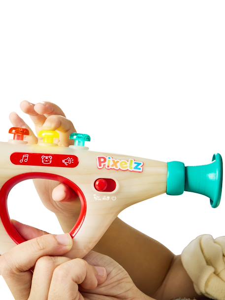 Interactive pixel trumpet turquoise 