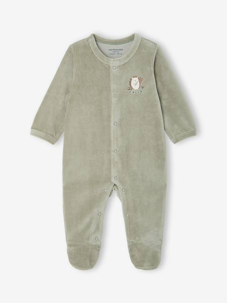 Pack of 2 baby sleepsuits with front opening cappuccino+pale pink+sage green 