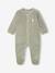 Pack of 2 baby sleepsuits with front opening cappuccino+pale pink+sage green 