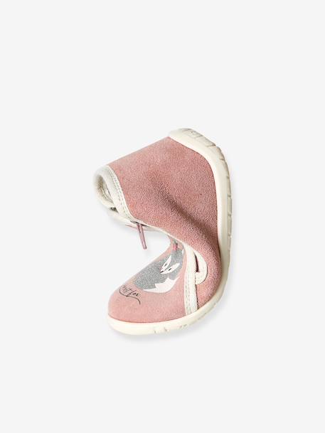 Zipped Soft Leather Ankle Boots for Babies gold+old rose 