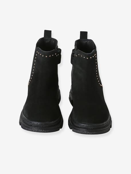Pair of girls leather boots black 