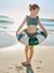 Girl's floral two-piece swimsuit emerald green 