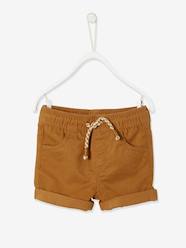 -Twill Shorts with Elasticated Waistband, for Baby Boys