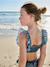 Girl's floral two-piece swimsuit emerald green 