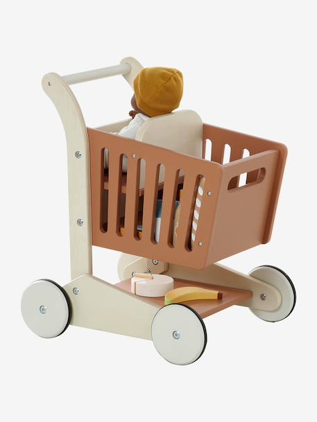 Wooden Shopping Trolley in FSC®100% wood caramel+NO COLOR 