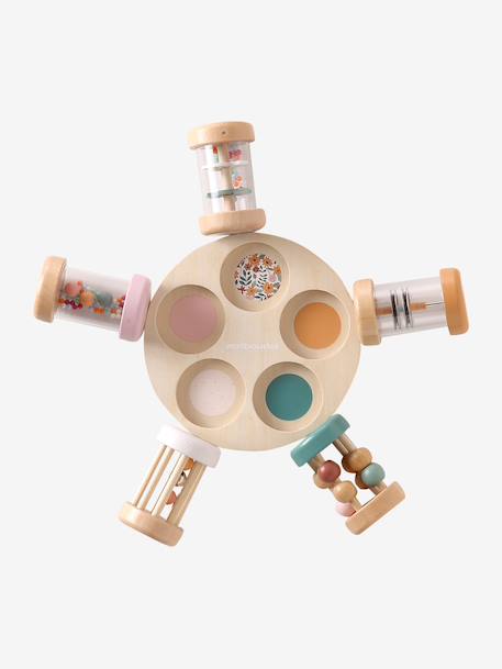 Set of 5 Musical Rattles in FSC® Wood rose+wood 